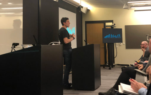 Andrea Muttoni Amazon Alexa Tech Evangelist presenting on MUXL Meetup at Amazon HQ in London