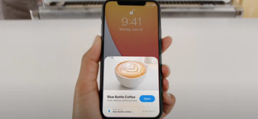 Using an app clip to buy a coffee